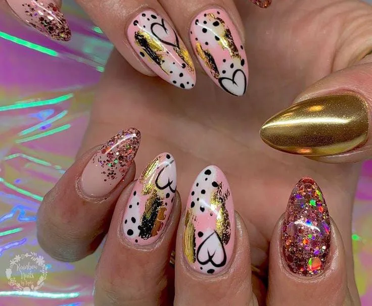 gold valentines nails 028 0df99e543d