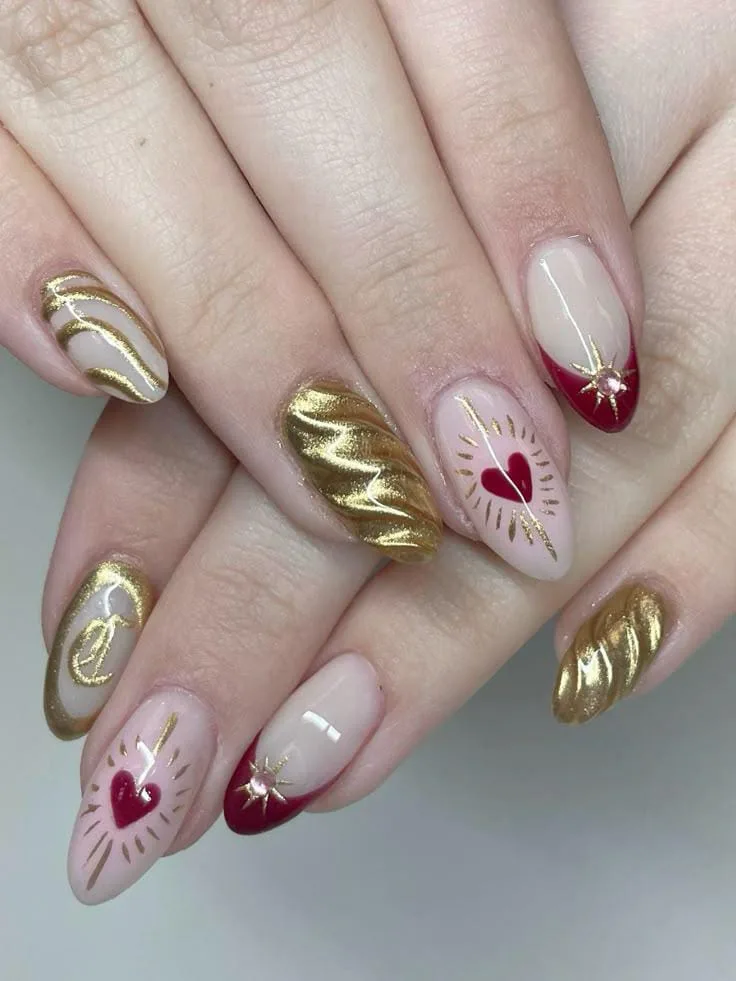 gold valentines nails 033 2458a61161