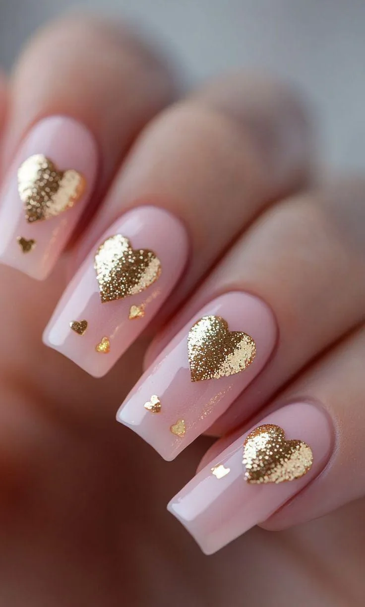 gold valentines nails 035 728eb6d9f0