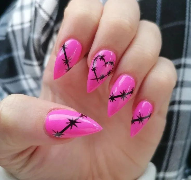 Dark, Dramatic, and Totally Chic Goth Valentines Nails 1