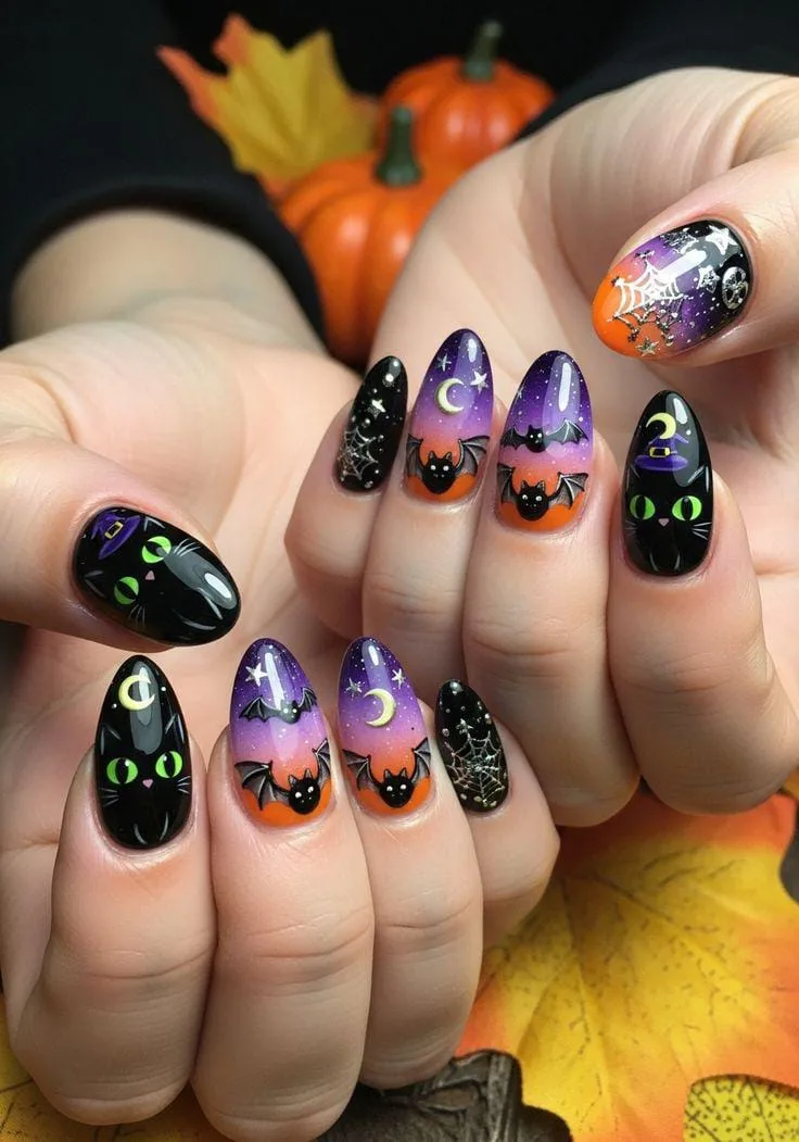 Halloween Cat Nails for Every Mood: From Cute to Creepy 1