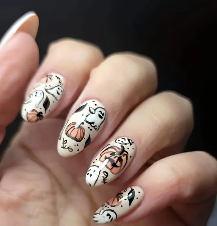 Halloween Pumpkin Nails That Glow With Festive Charm 1