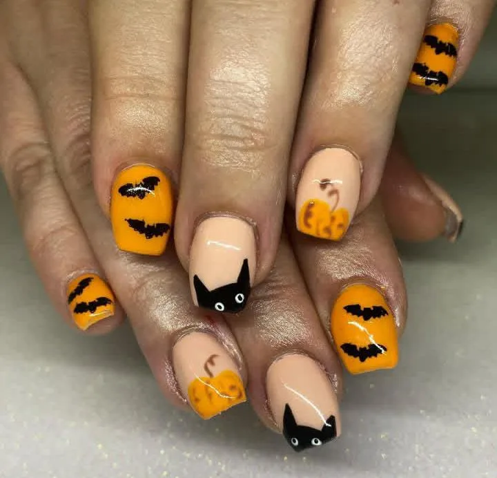 halloween pumpkin nails 007 901db0343c