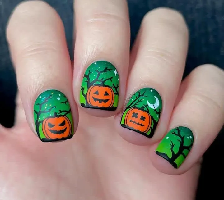 halloween pumpkin nails 011 8278937283