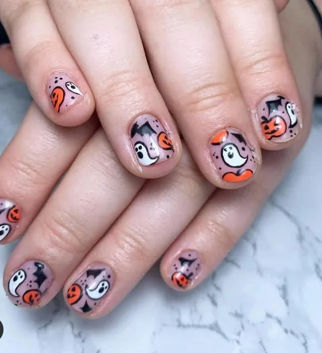 halloween pumpkin nails 020 9255b5c7c1