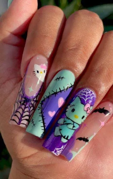 hello kitty halloween nails 043 02f9765693