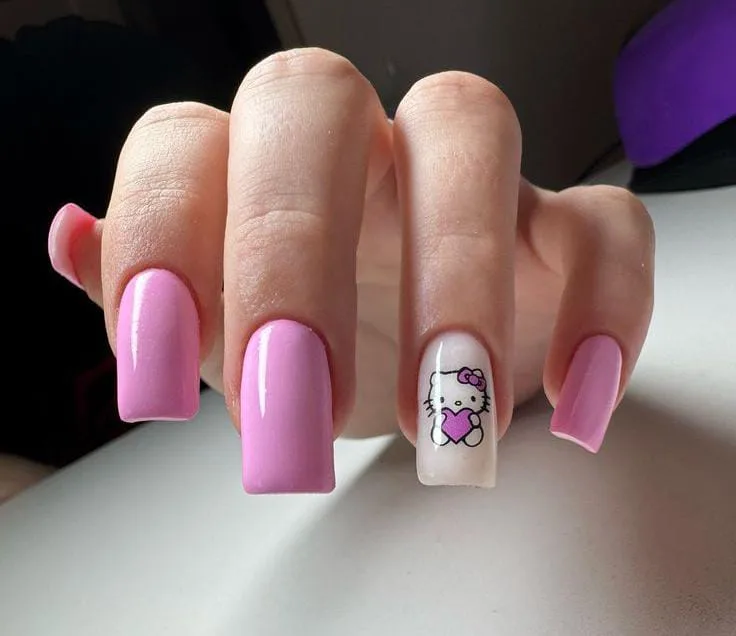 Hello Kitty Valentines Nails That Bring Maximum Cuteness 1
