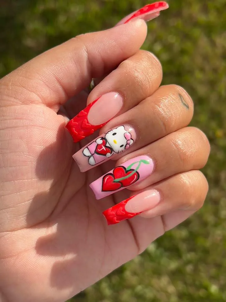 hello kitty valentines nails 004 6df856dff2