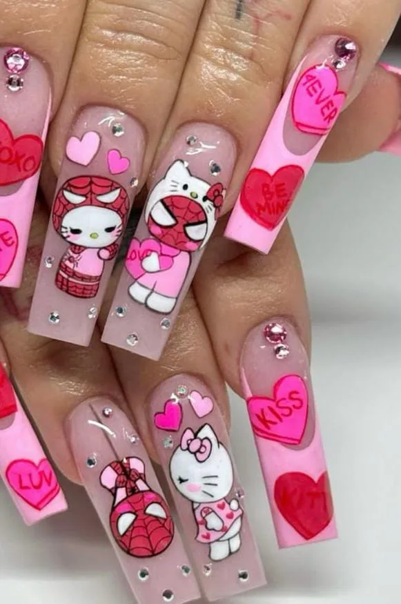 hello kitty valentines nails 005 6878fa30fc
