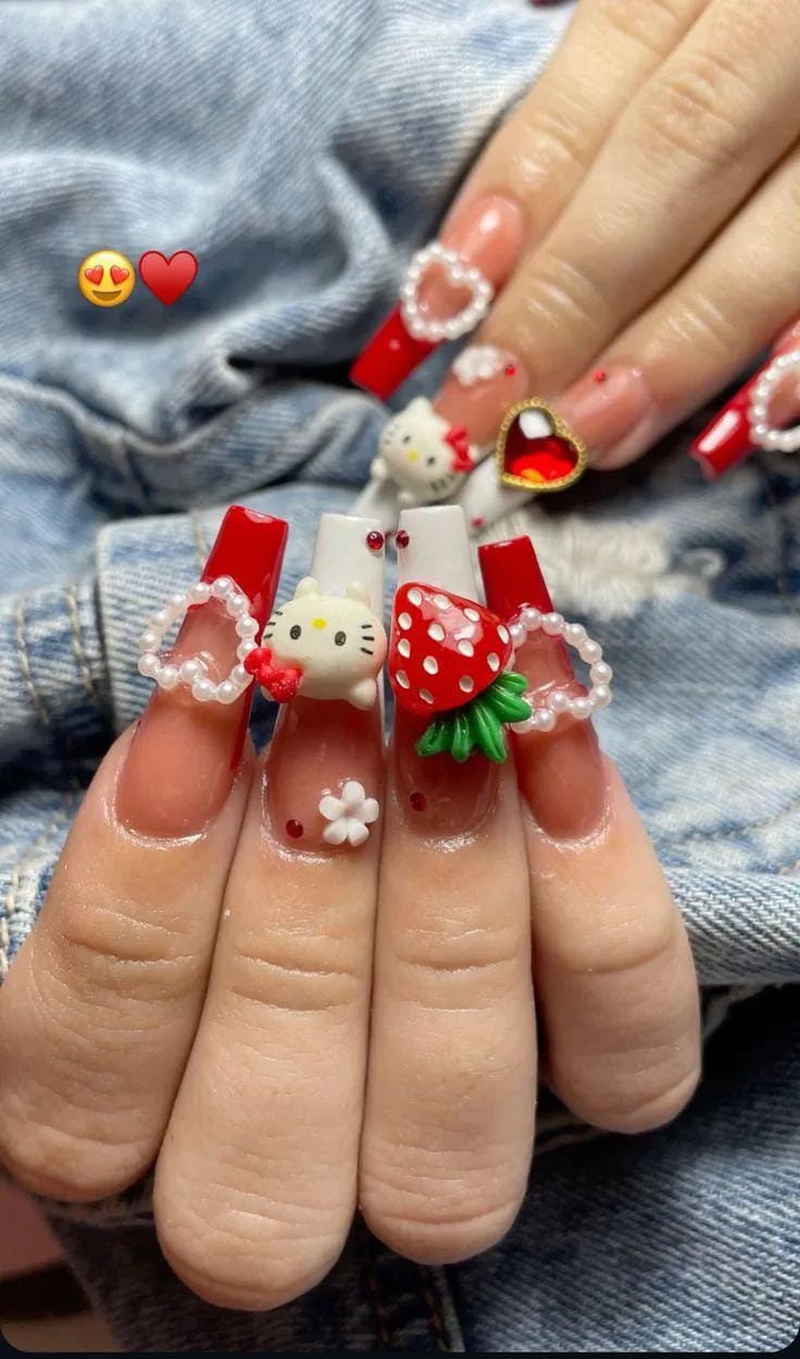 hello kitty valentines nails 007 9bc2b19282