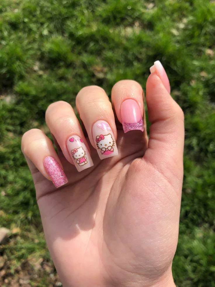 hello kitty valentines nails 012 bed27ff477