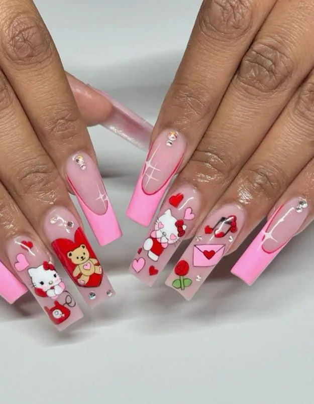 hello kitty valentines nails 020 e93c928f02