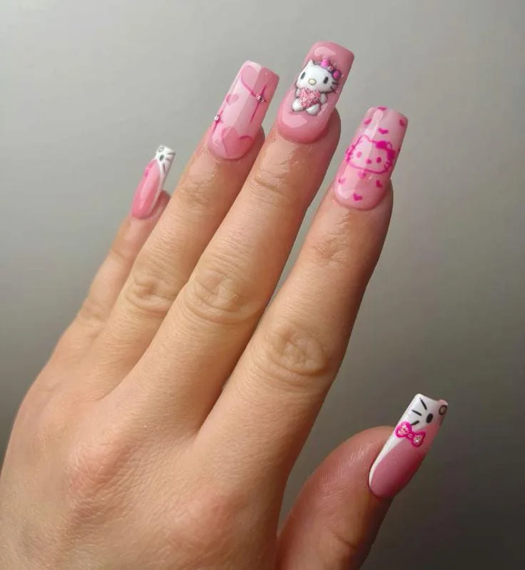 hello kitty valentines nails 022 6290a199a6