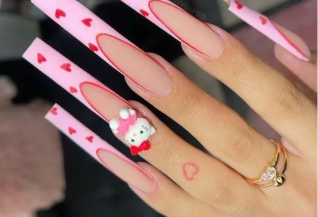 hello kitty valentines nails 036 35bd605a93