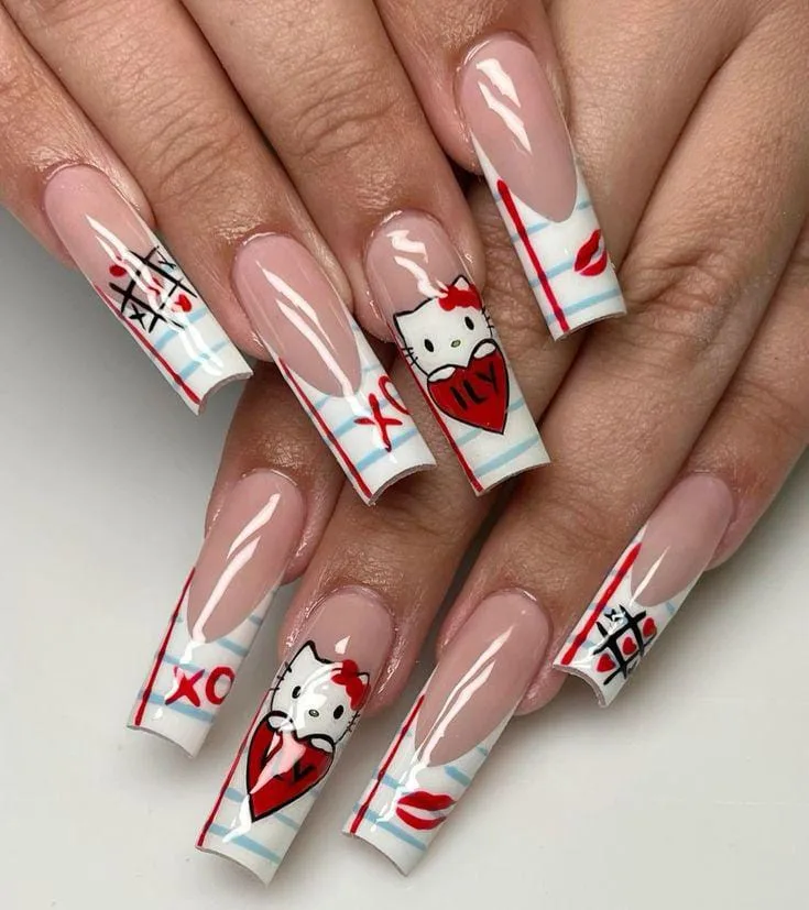 hello kitty valentines nails 038 272c955595