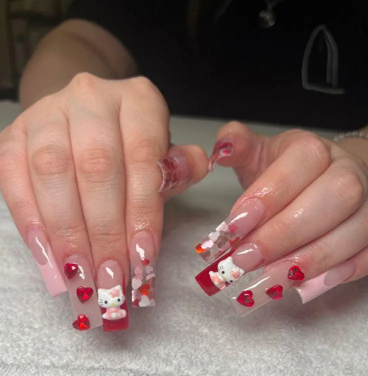 hello kitty valentines nails 046 ad23ff8246