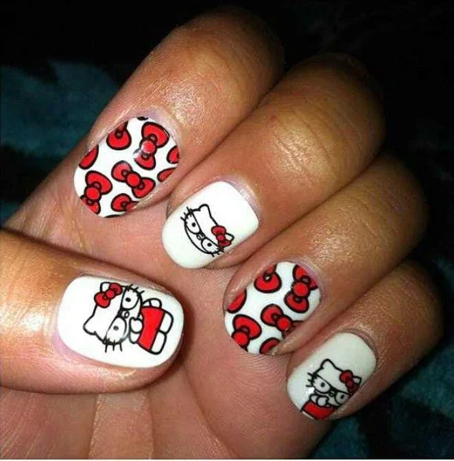 hello kitty valentines nails 048 6b52835421
