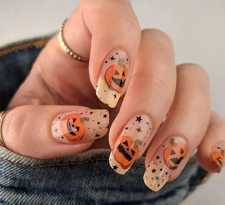 jack o lantern nails that are perfect fo 003 f3e61043cd