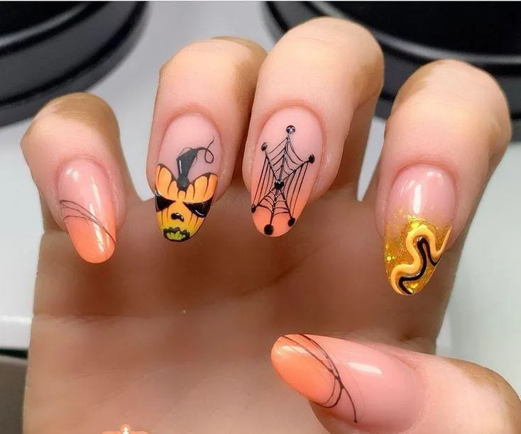 jack o lantern nails that are perfect fo 004 ba7beb013b