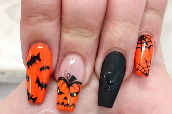jack o lantern nails that are perfect fo 005 ce32b6bbfd