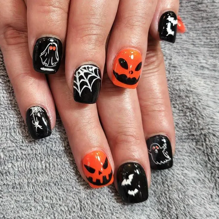 jack o lantern nails that are perfect fo 006 b6c834b6a6