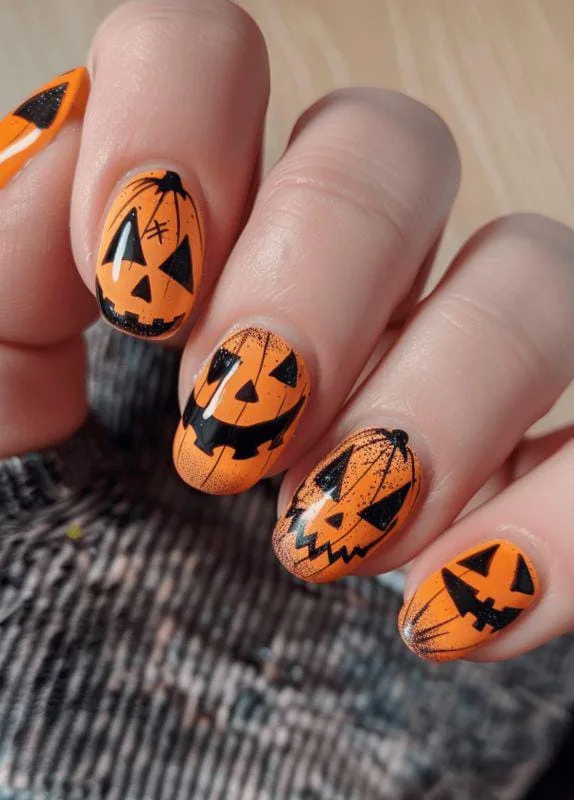 jack o lantern nails that are perfect fo 008 7ffd305b8e