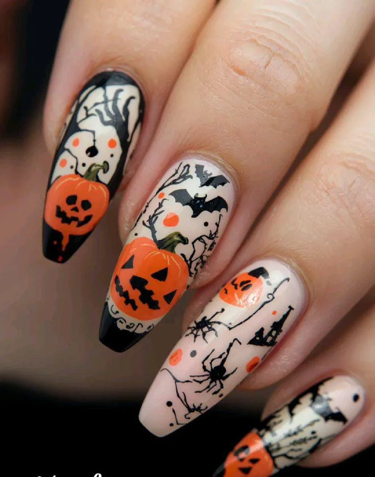jack o lantern nails that are perfect fo 011 8b57930c5b