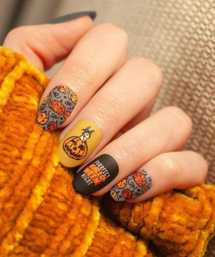 jack o lantern nails that are perfect fo 012 c798cbd2e7