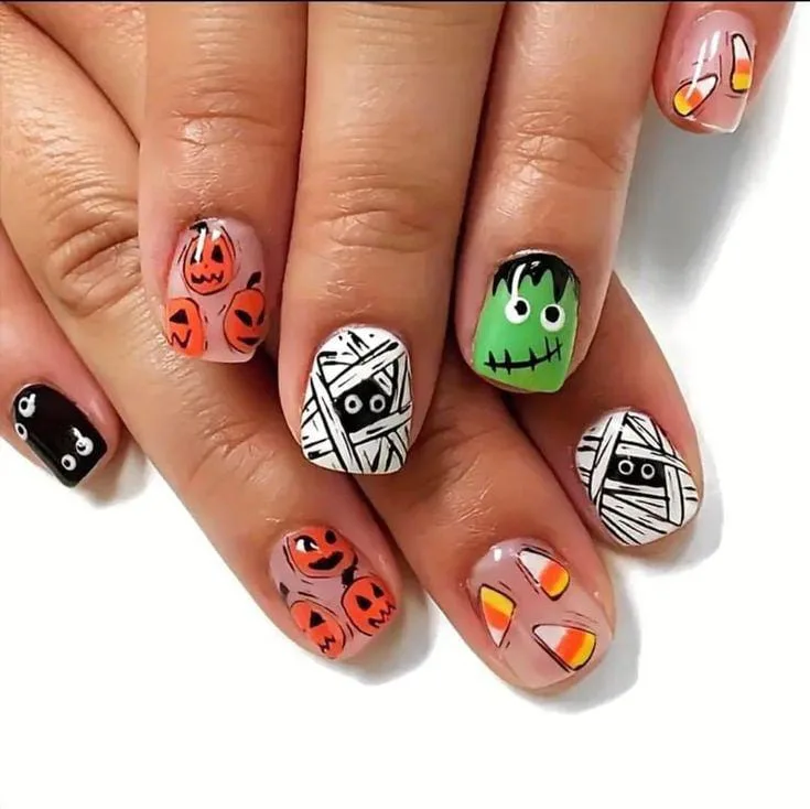 jack o lantern nails that are perfect fo 014 ba004bc02e