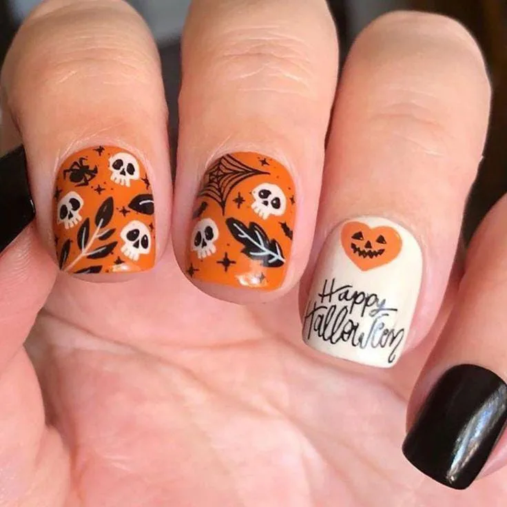 jack o lantern nails that are perfect fo 016 98adda3dc9