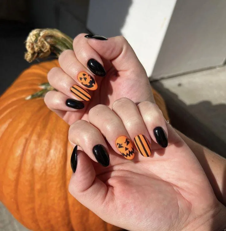 jack o lantern nails that are perfect fo 022 7f324e94db