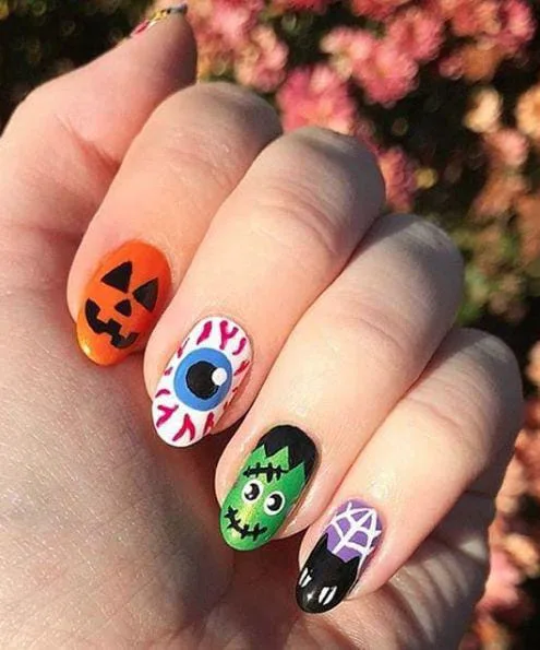 jack o lantern nails that are perfect fo 028 58efce41c1
