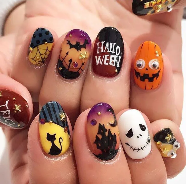 jack o lantern nails that are perfect fo 031 05bdbb8586