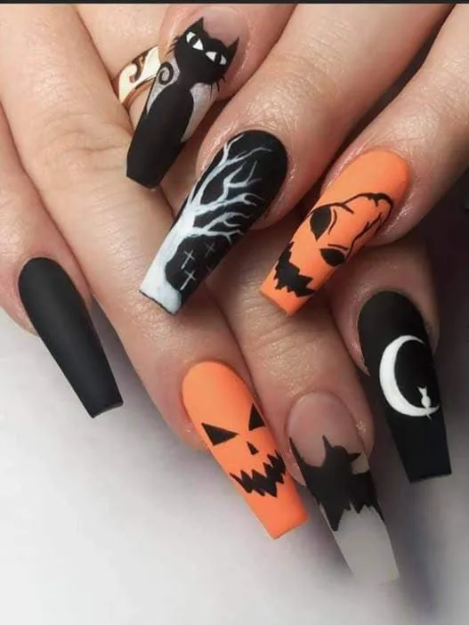 jack o lantern nails that are perfect fo 032 ffccd84bd2
