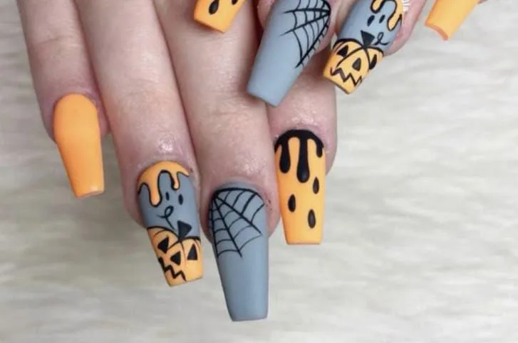 jack o lantern nails that are perfect fo 033 3f95fd6055