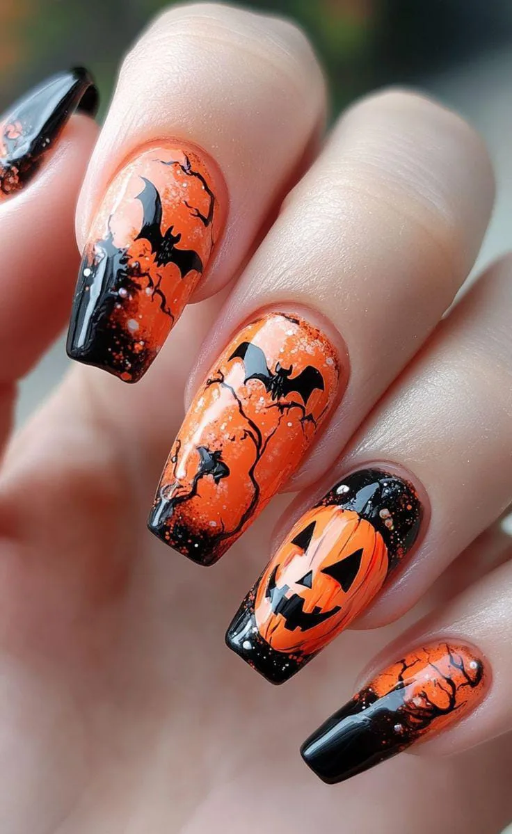 jack o lantern nails that are perfect fo 034 c772377ab9