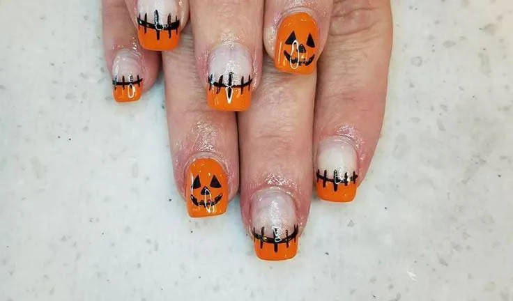 jack o lantern nails that are perfect fo 035 c211cde4bb