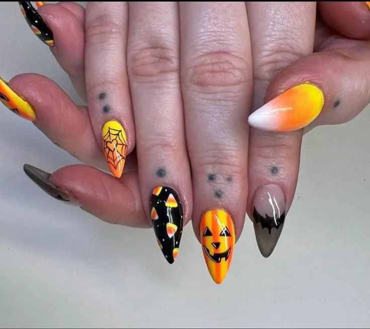 jack o lantern nails that are perfect fo 038 4ec9364791