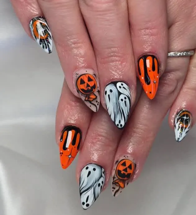 jack o lantern nails that are perfect fo 044 6d0ea279a1