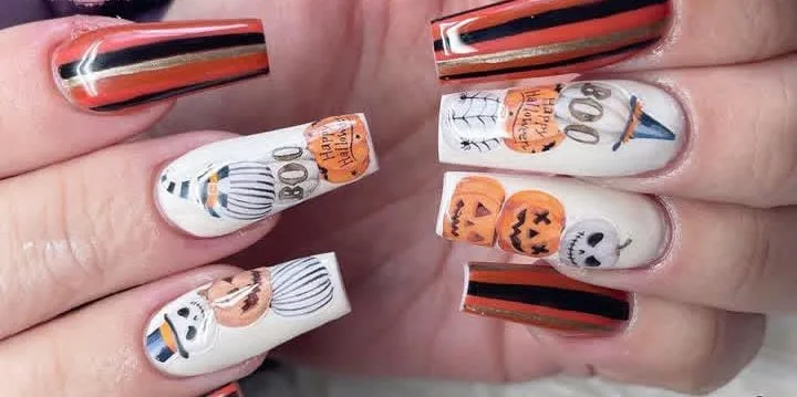 jack o lantern nails that are perfect fo 046 bd0705b846