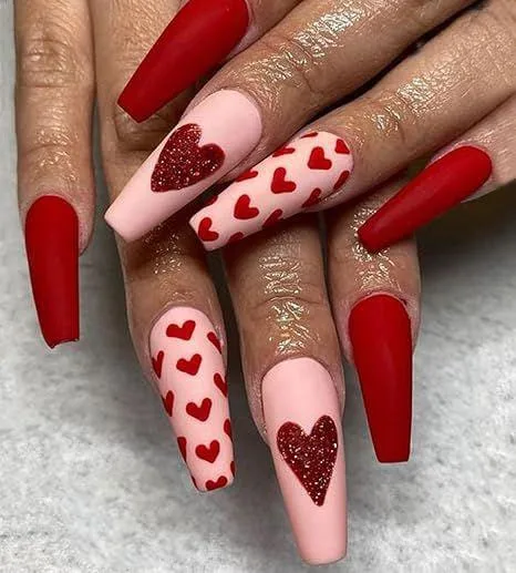 matte valentines nails 045 224785e417
