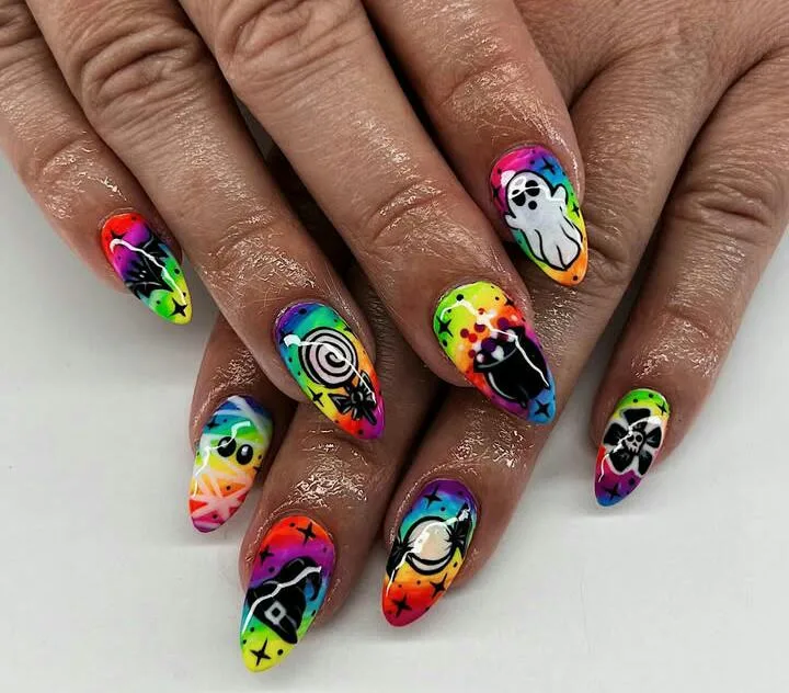 Neon Halloween Nails That Glow Brighter Than Your Costume 1