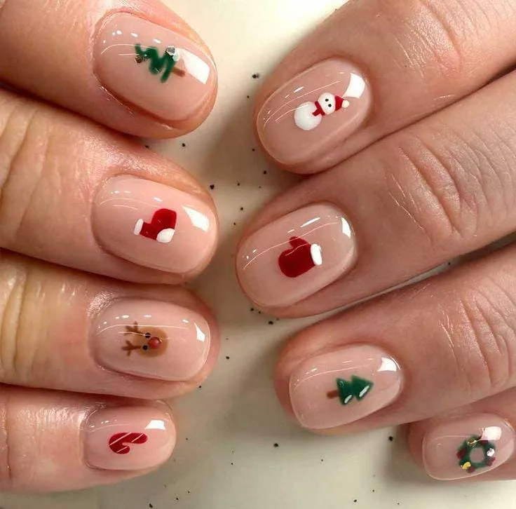 nude christmas nails 020 9511ec81da