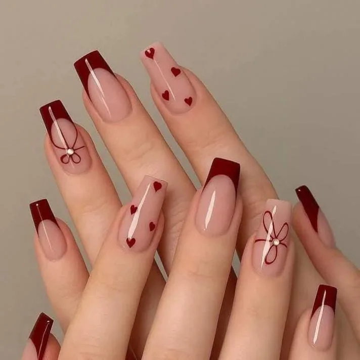 nude french tip nails 047 2b8b284785