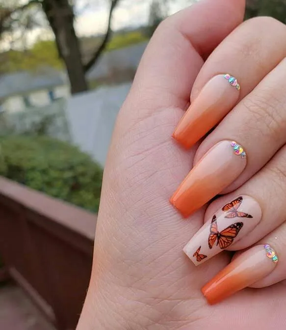 orange ombre nails 021 b52118eeb1