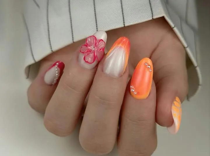 orange ombre nails 025 c88377d310