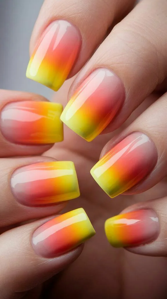 orange ombre nails 044 2552610a50