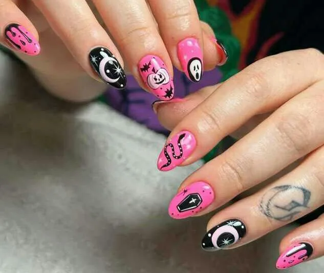 pink halloween nails 022 b6e78a82d7