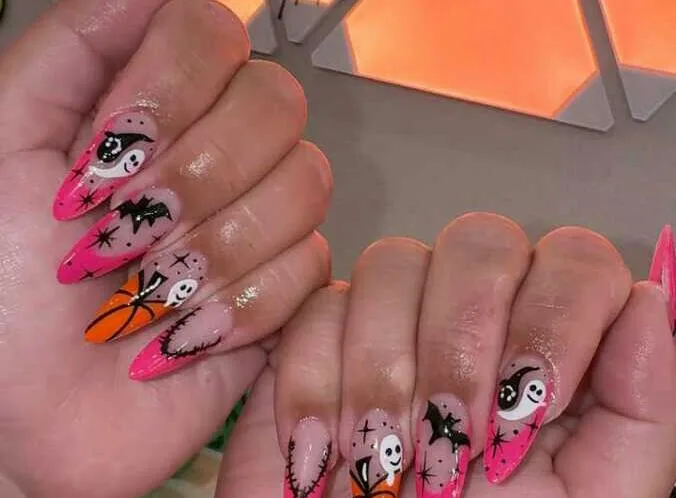 pink halloween nails 035 cdcdda5689