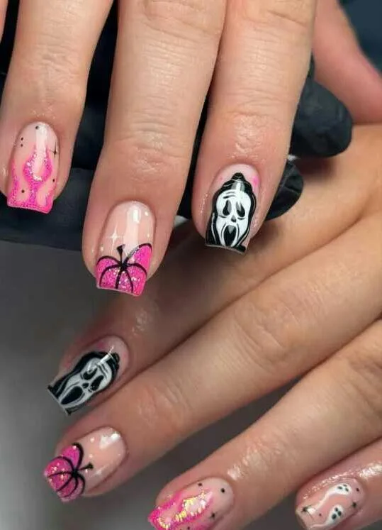 pink halloween nails 040 0e1edce558